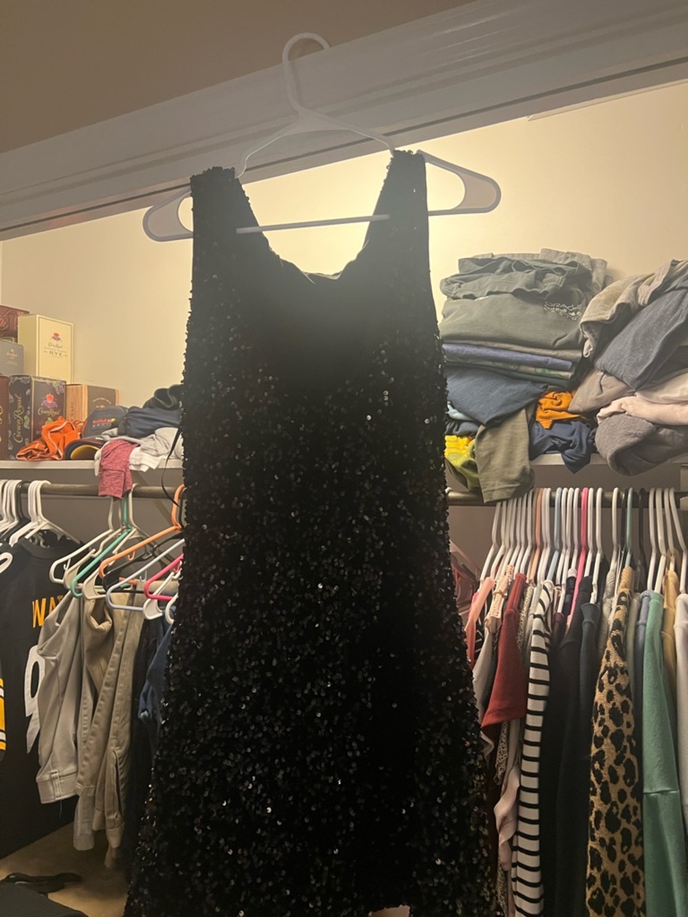 Sequin Mini Black Dress